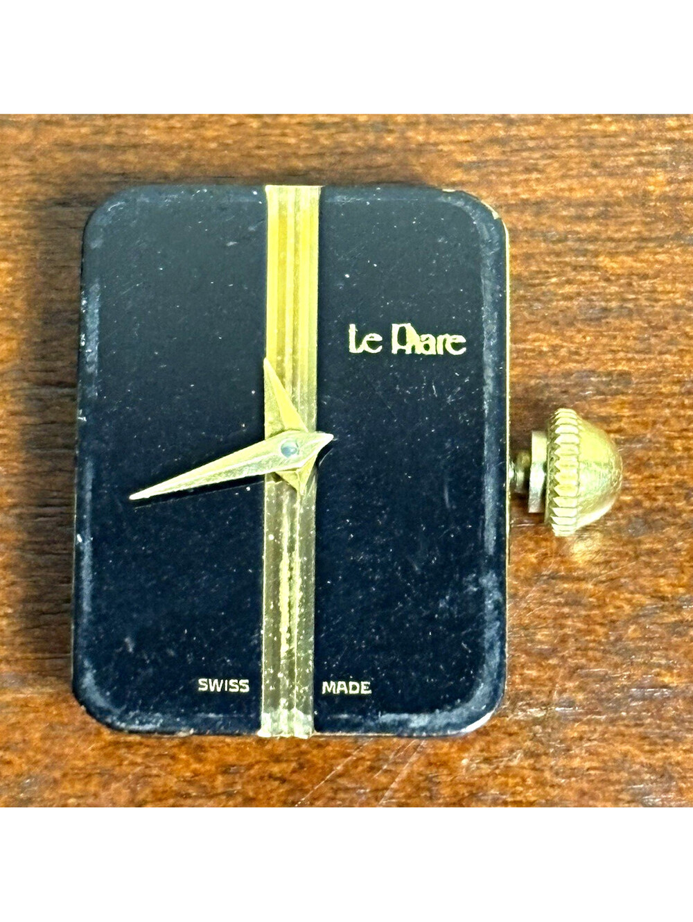 Le Phare Swiss Made Mechanical Clock Movement, Metal, Black/Gold 17.12x13.23mm